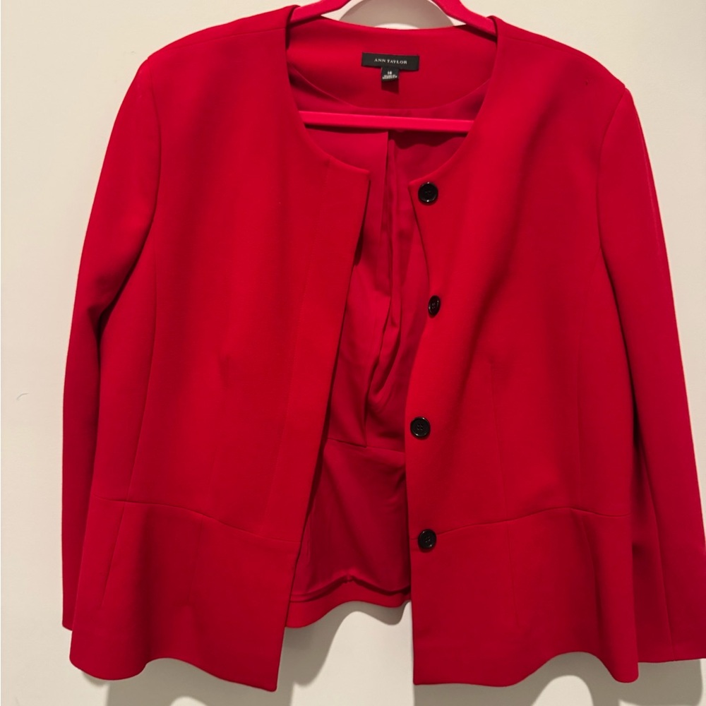 Women's Red Suit Jacket and Skirt